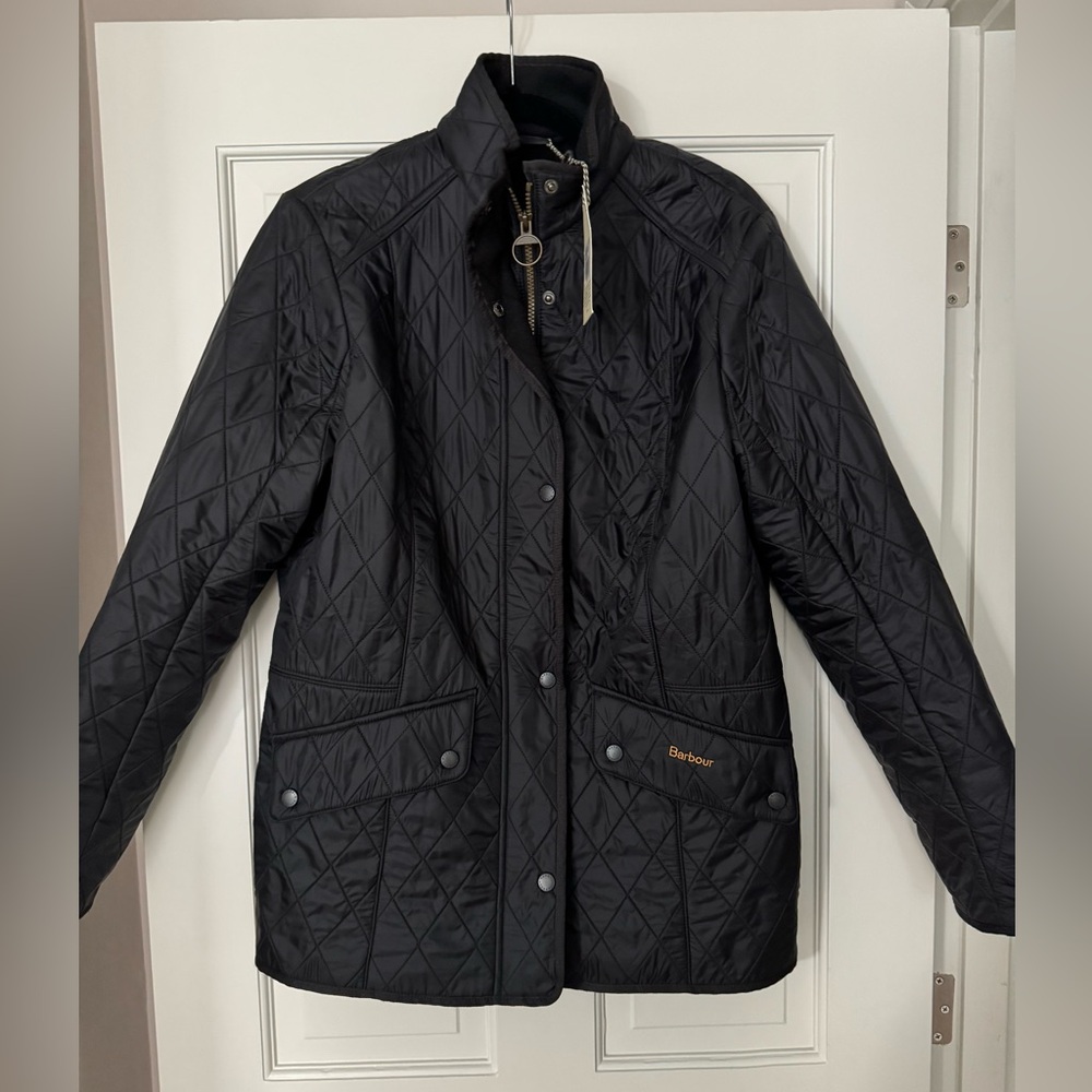 NWT Barbour Cavalry Polarquilt Jacket US 14 Black